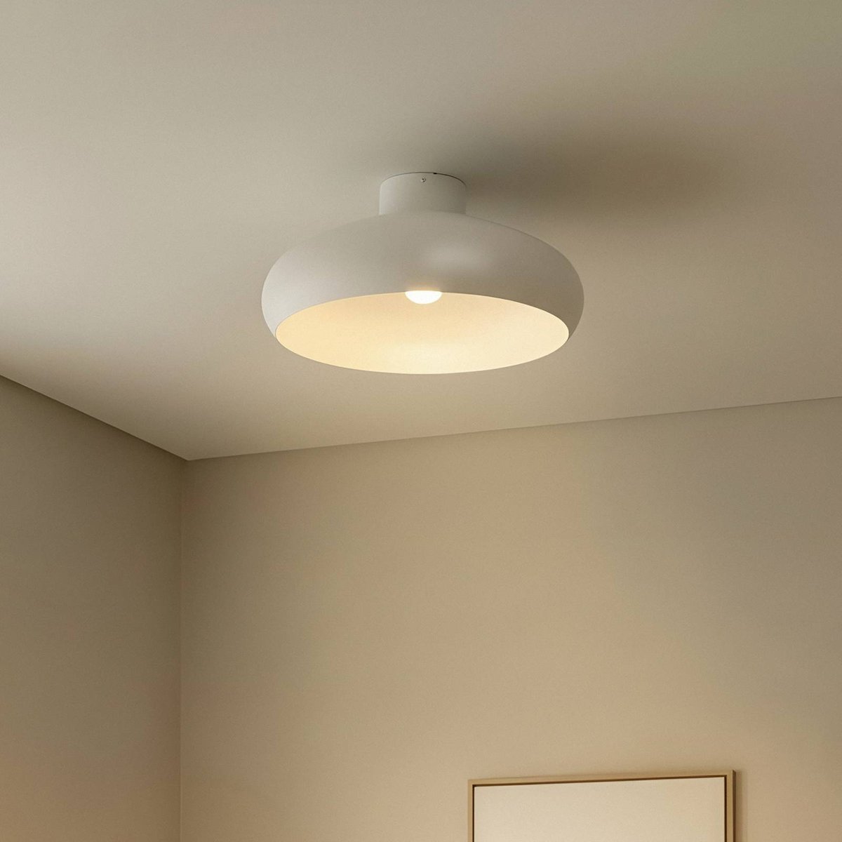 Plafonnier en métal moderne, Elover beige, LINDBY