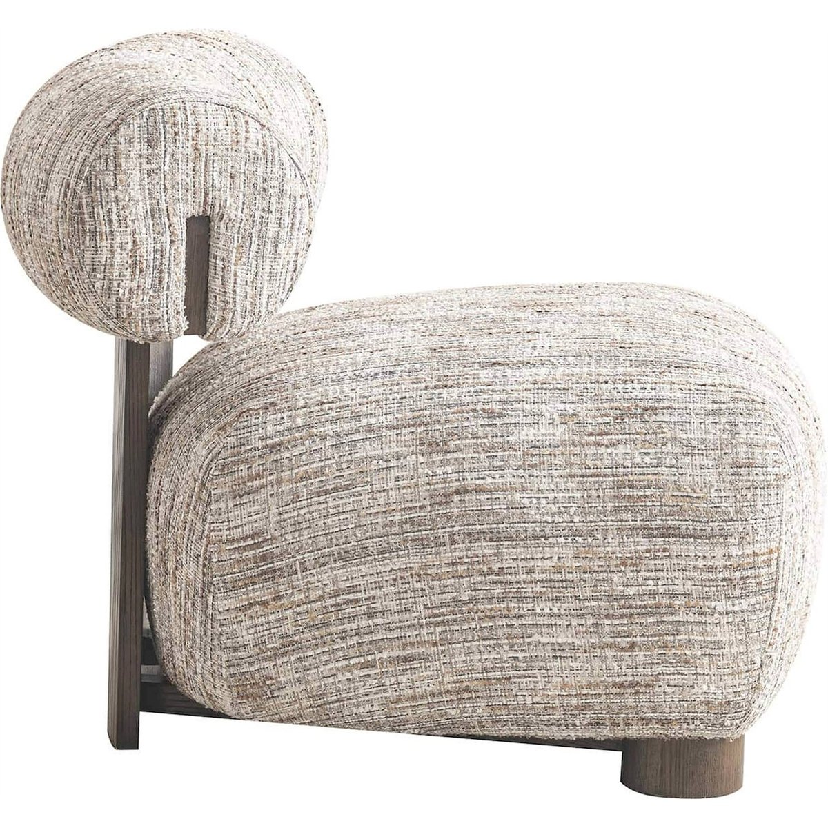 Chaise longue en coton bouclé, Arabella greige subtil, RECOLLECTION