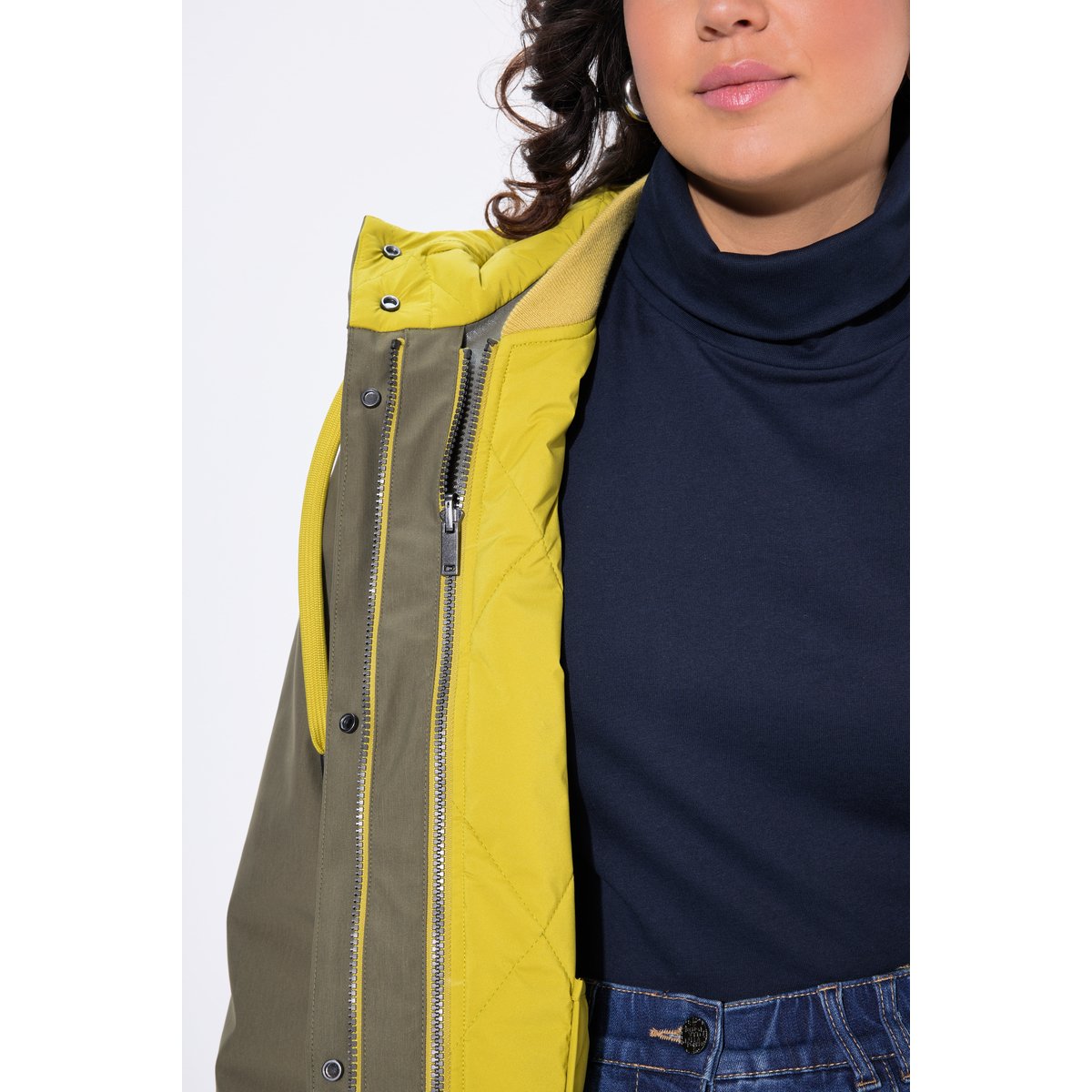 Parka technique HYPRAR 3-en-1 à capuche vert mousse, ULLA POPKEN