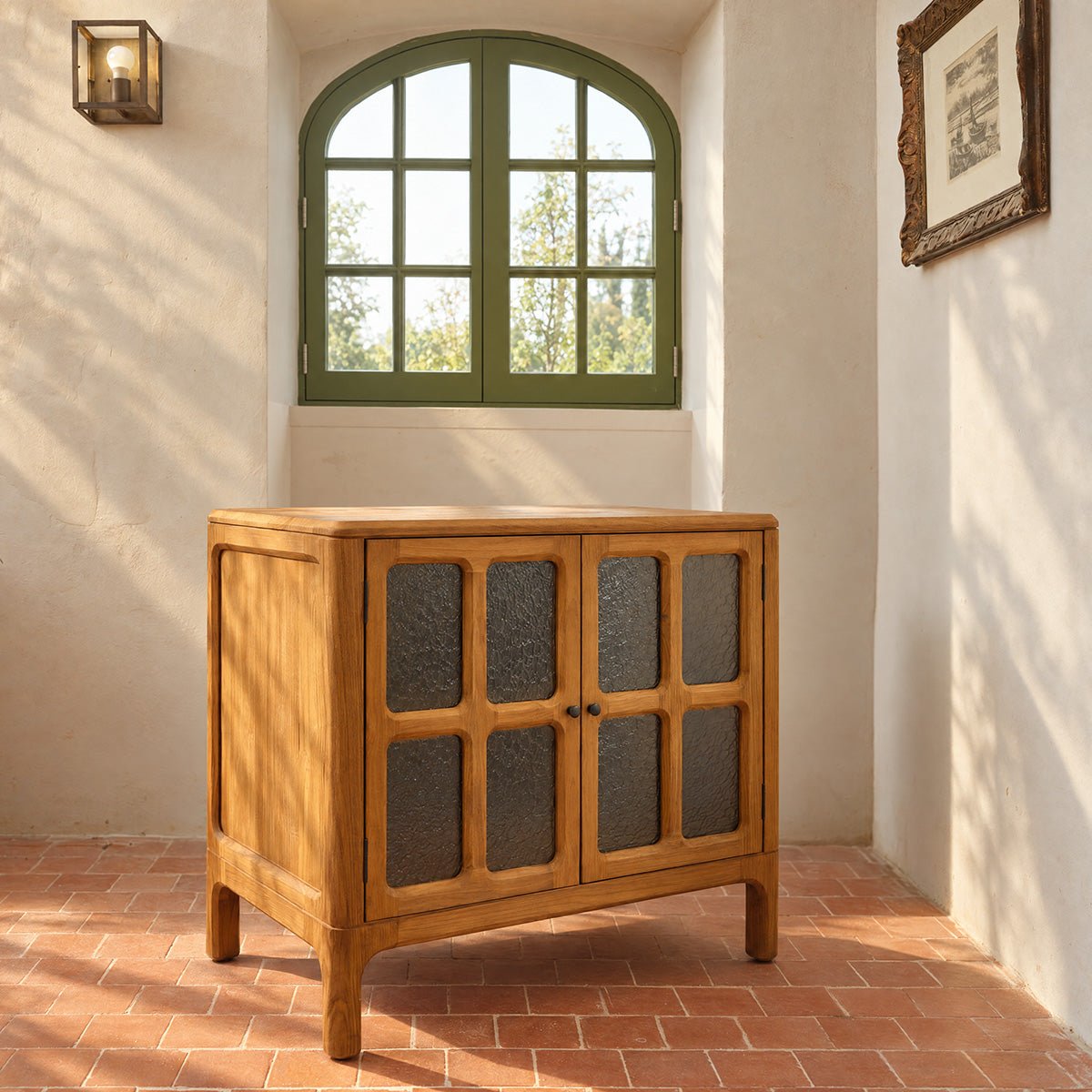 Buffet 2 portes en bois recyclé massif 90 cm VELDE couleur unique, BERAH GETAH