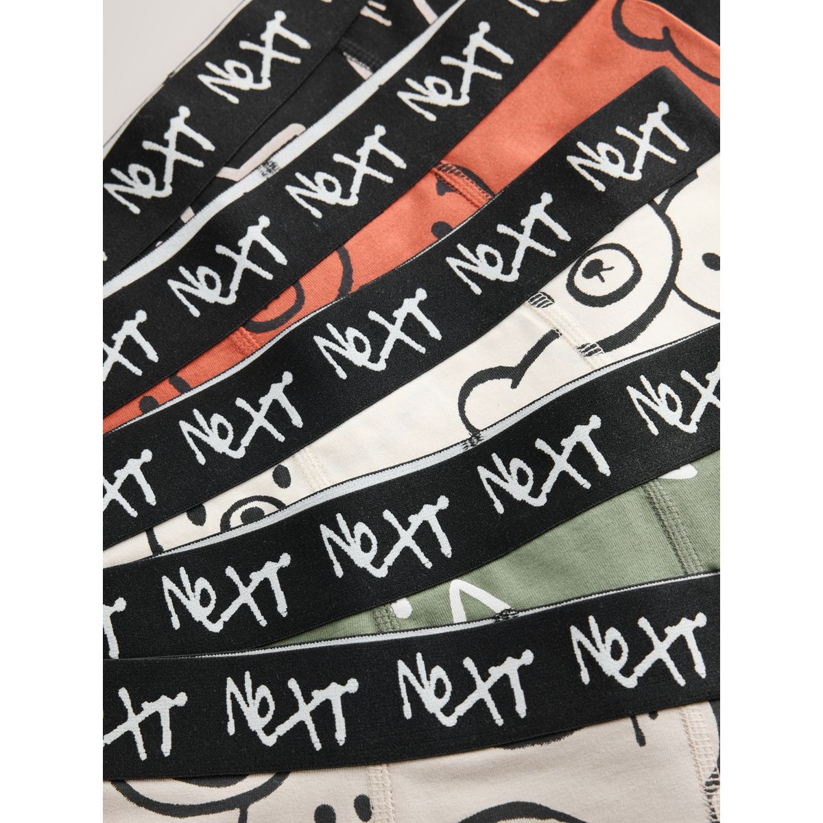 Boxer junior à motif personnage, lot de 5 caractère rouille/noir, NEXT