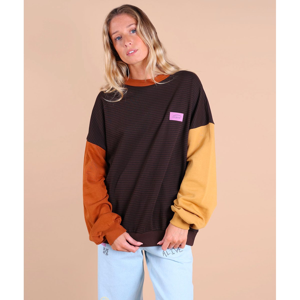 Sweatshirt rayé manches contrastée STEVE multicolore, OXBOW