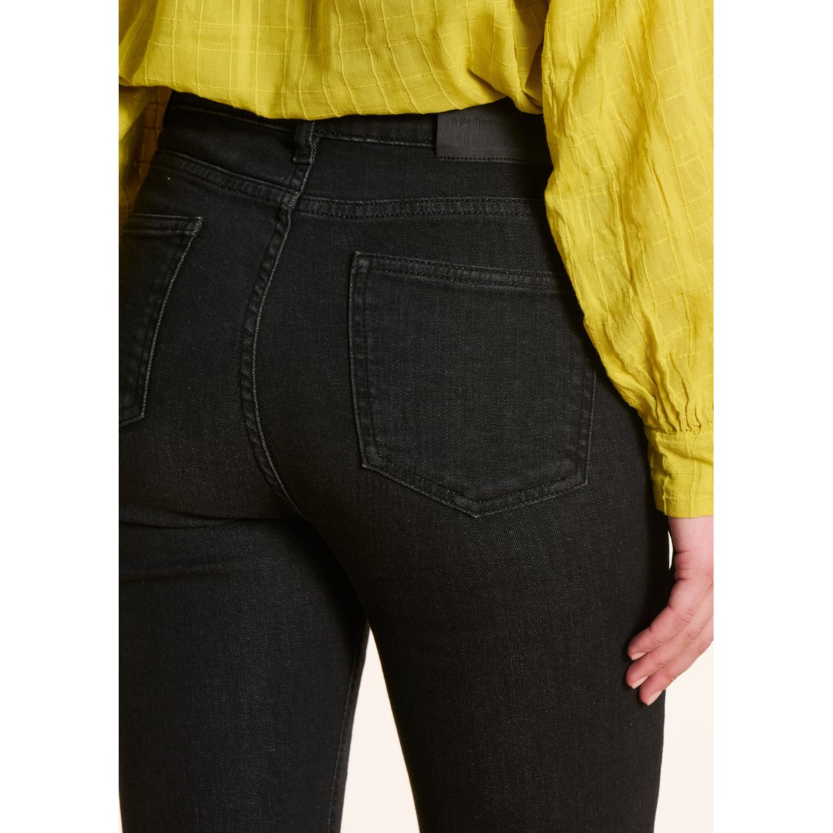Jean cropped en coton biologique noir, LA FEE MARABOUTEE