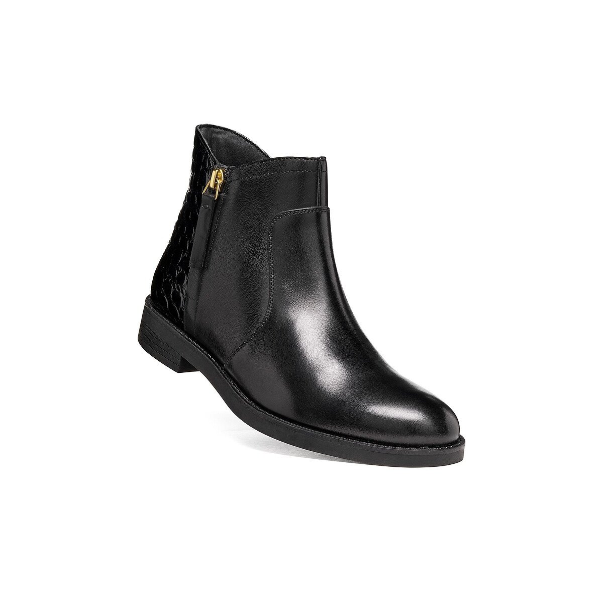 Bottines zippées en cuir, ESMEENA noir, GEOX