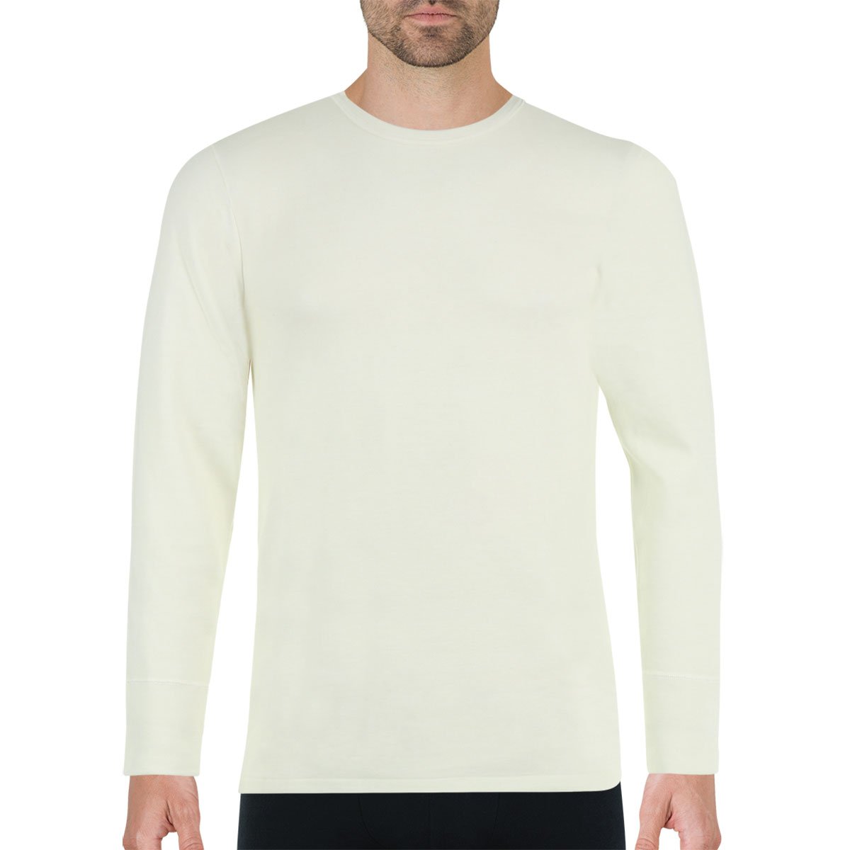 Tee shirt col rond manches longues ligne chaude noir, EMINENCE