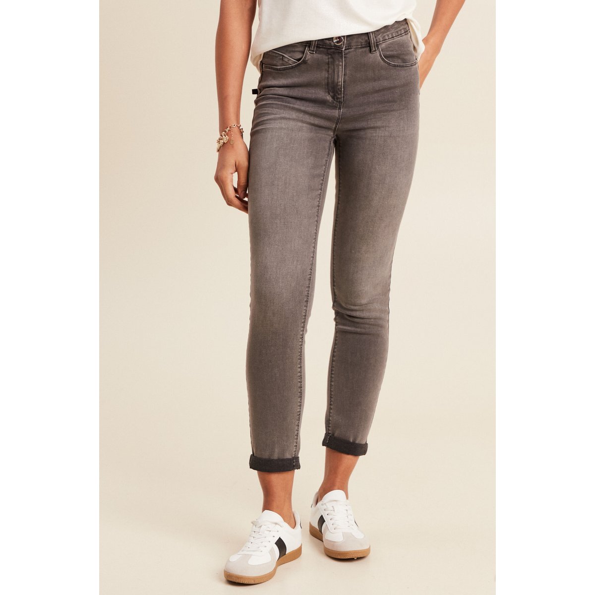 Pantalon ajusté 7/8ème gris, BREAL