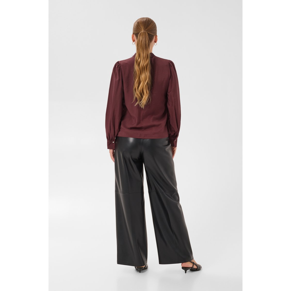 Blouse à manches longues rouge port, KAFFE