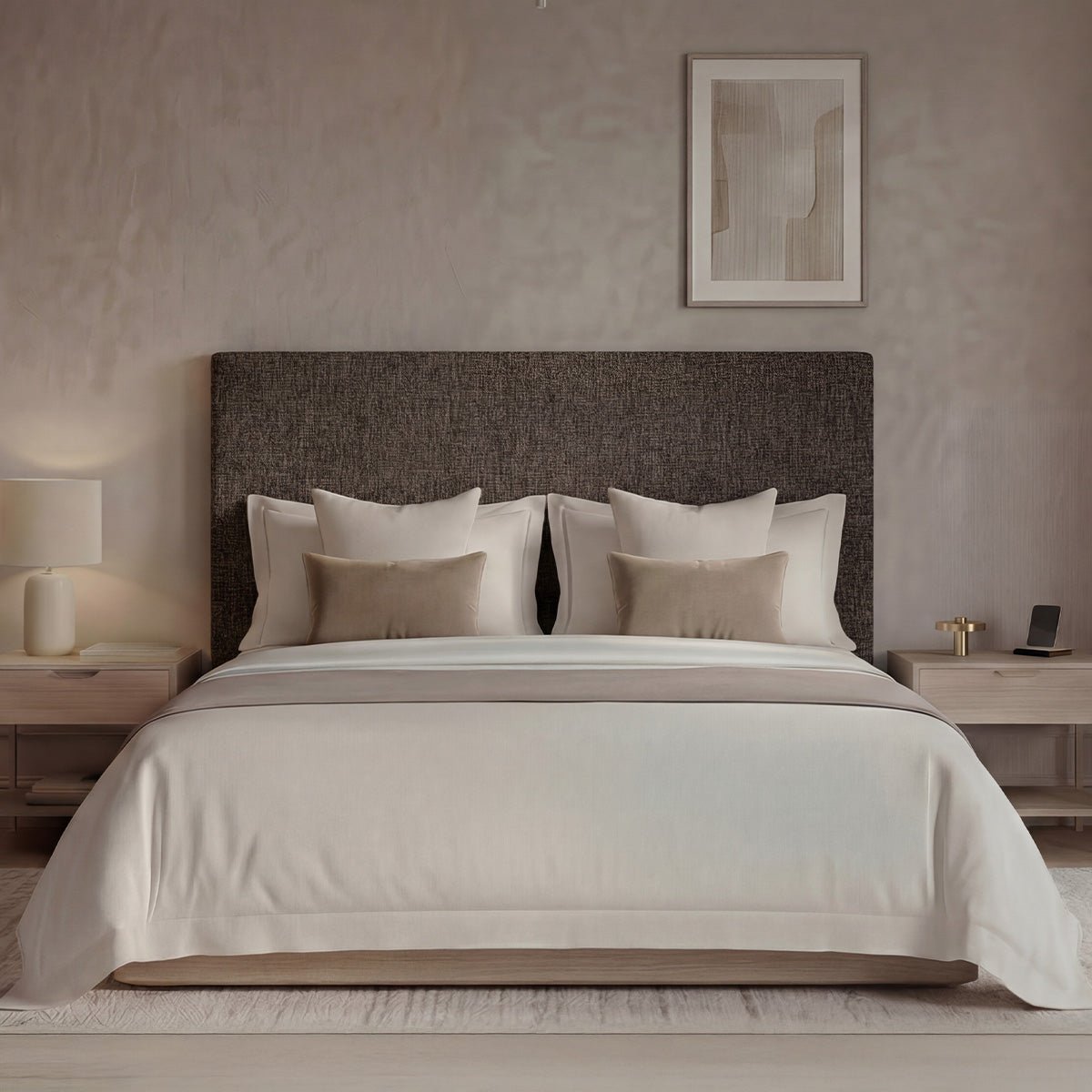 Tête de lit Tissu SISAL pierre, BELLECOUR