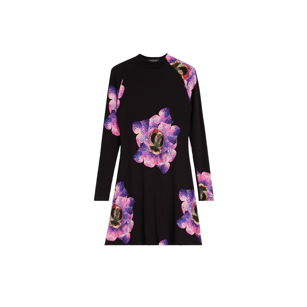 Robe longue à fleurs M. C. Lacroix noir, DESIGUAL