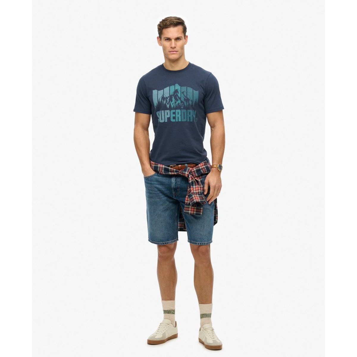 T-shirt Mountain Rainbow bleu marine éclipse, SUPERDRY