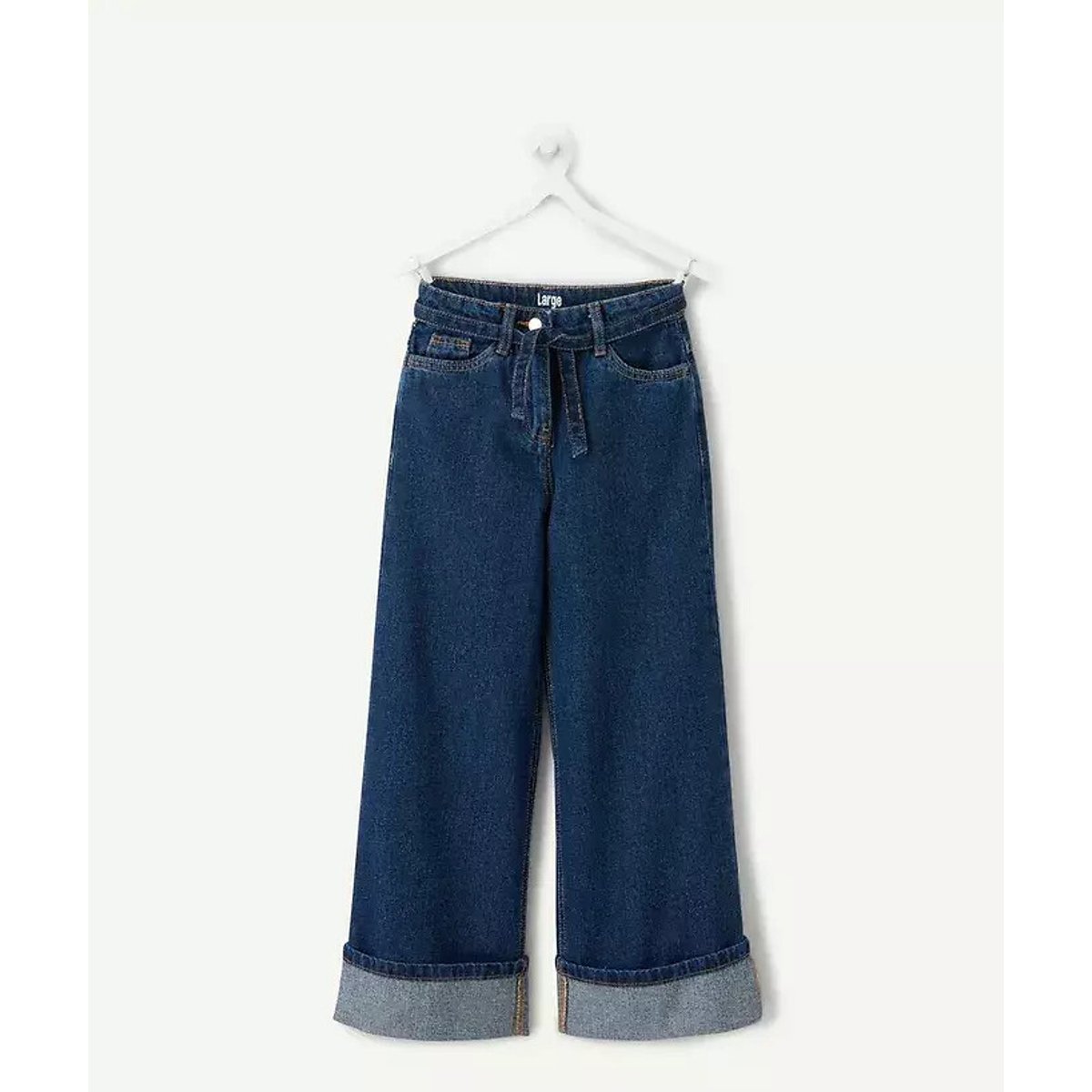 Jean large avec grands revers denim brut, TAPE A L'OEIL