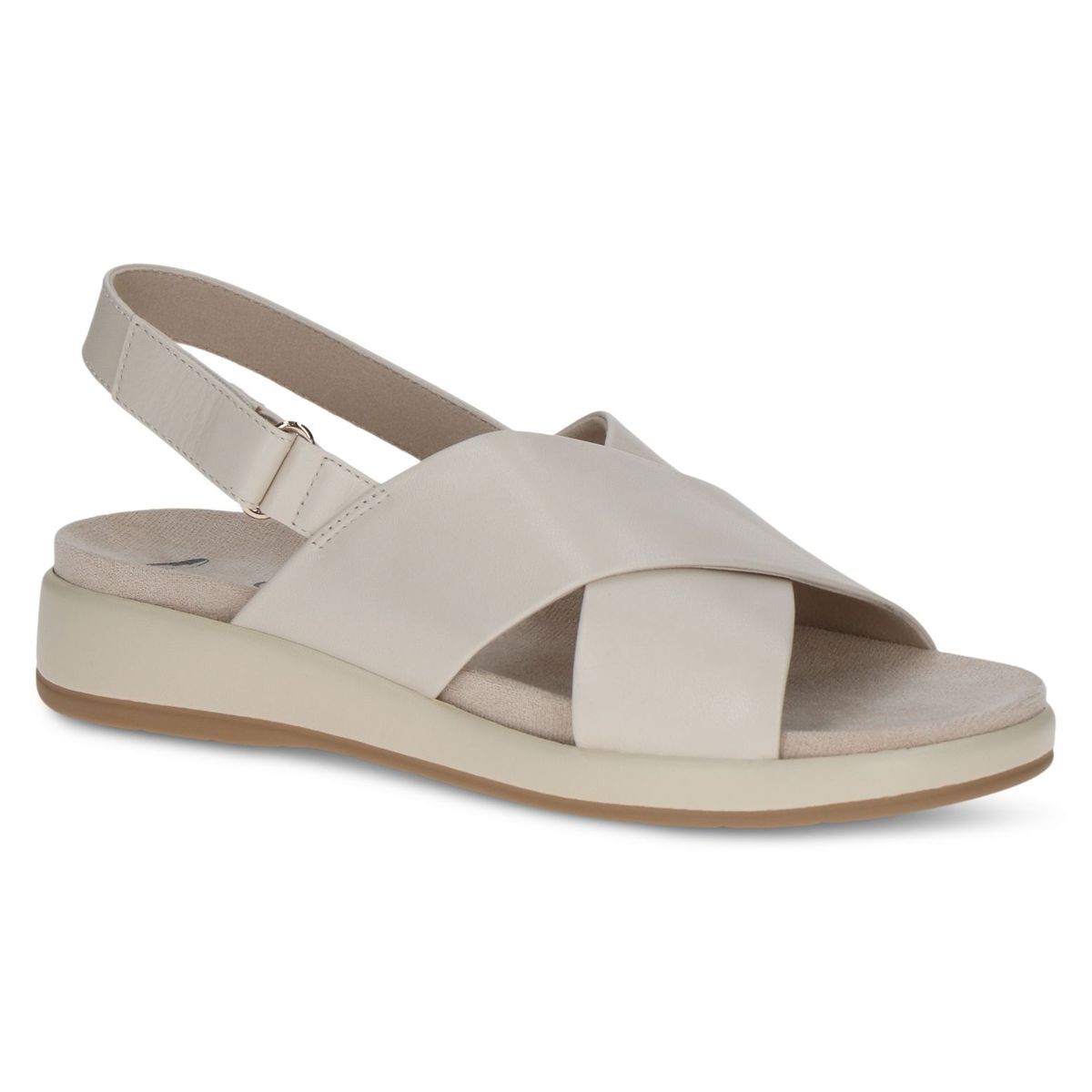 Sandale en cuir blanc mat, CAPRICE