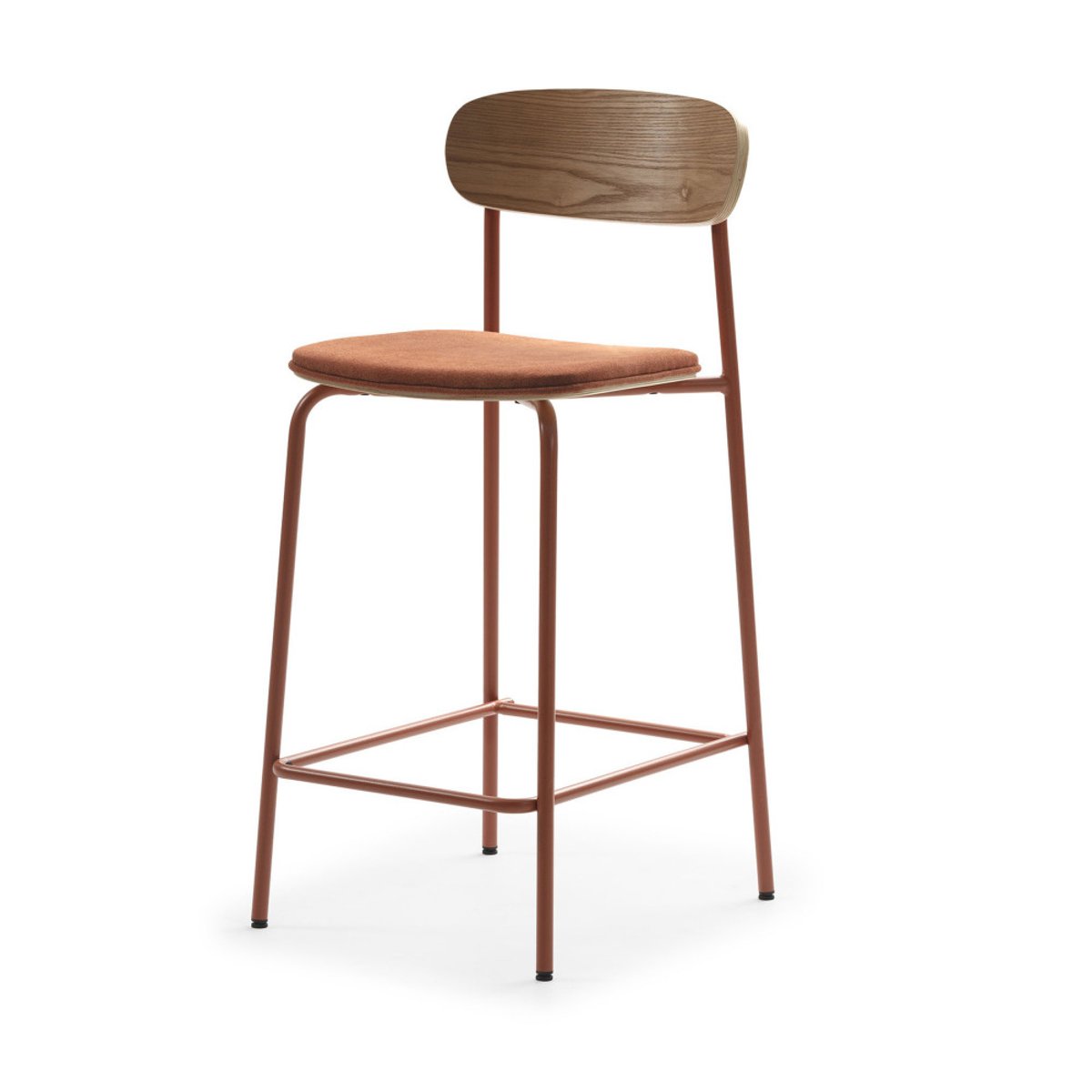 Lot de 2 chaises de bar en tissu et métal H66cm- ARNO rouille, DRAWER