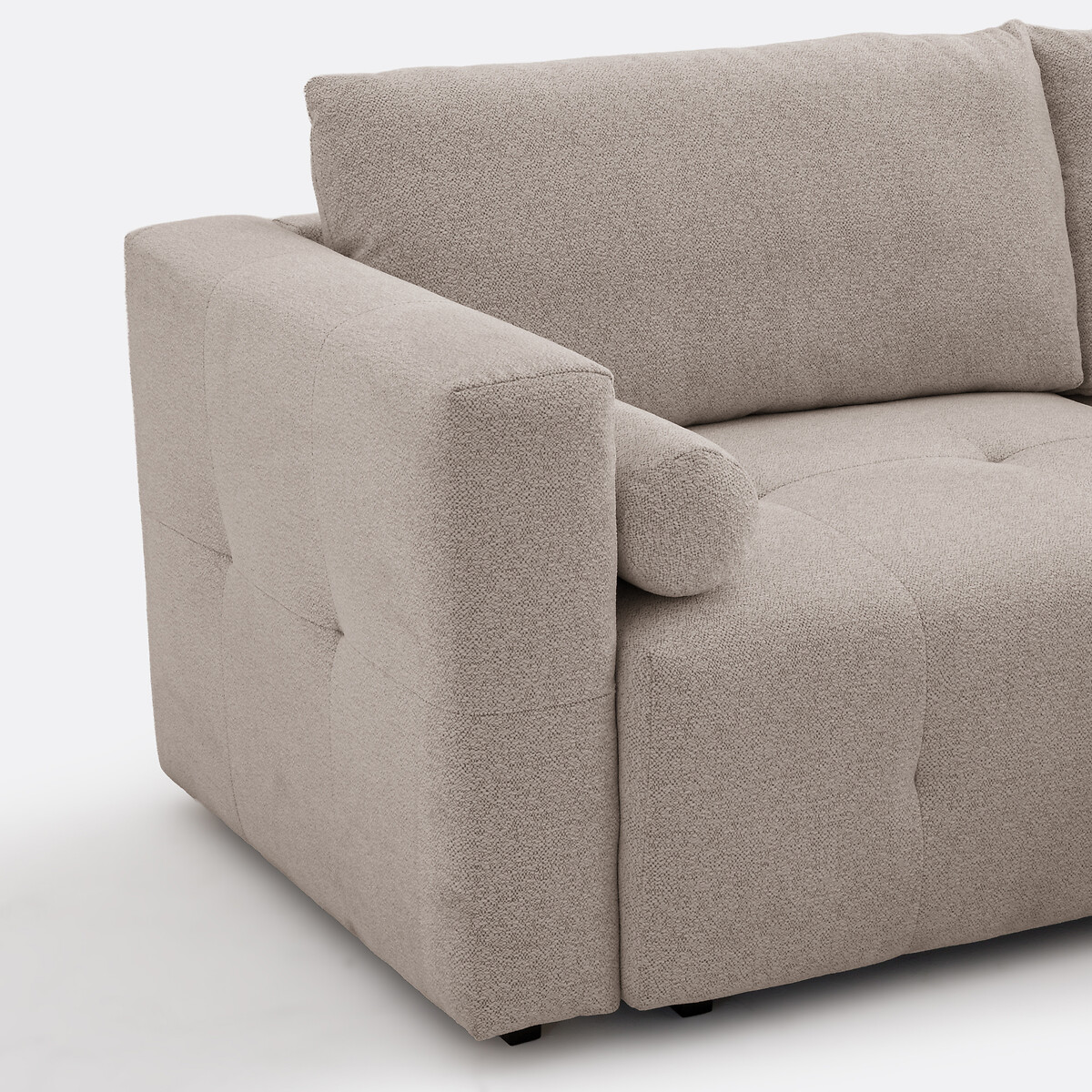 Sofá cama esquinero reversible de 3 plazas, chenilla jaspeada, MASI marrón grisáceo, LA REDOUTE INTERIEURS