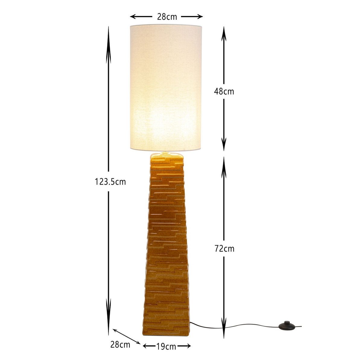 Lampadaire en grès et coton, SIENA orange, KARE DESIGN