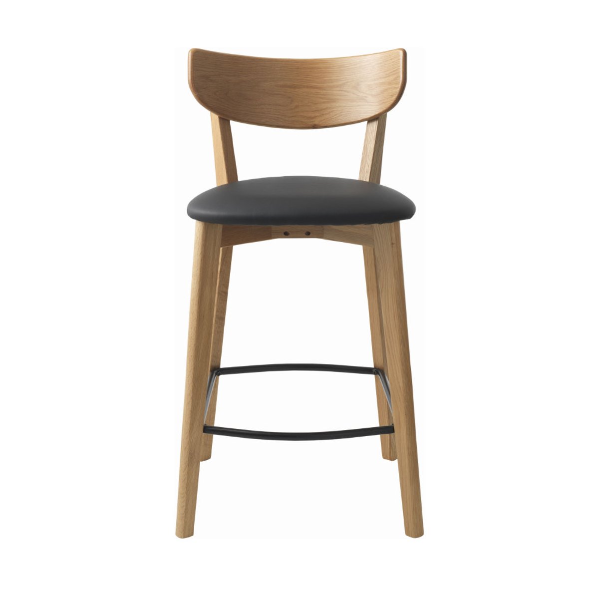 Lot de 2 chaises de bar en bois et simili H67cm- AUDE bois clair, DRAWER
