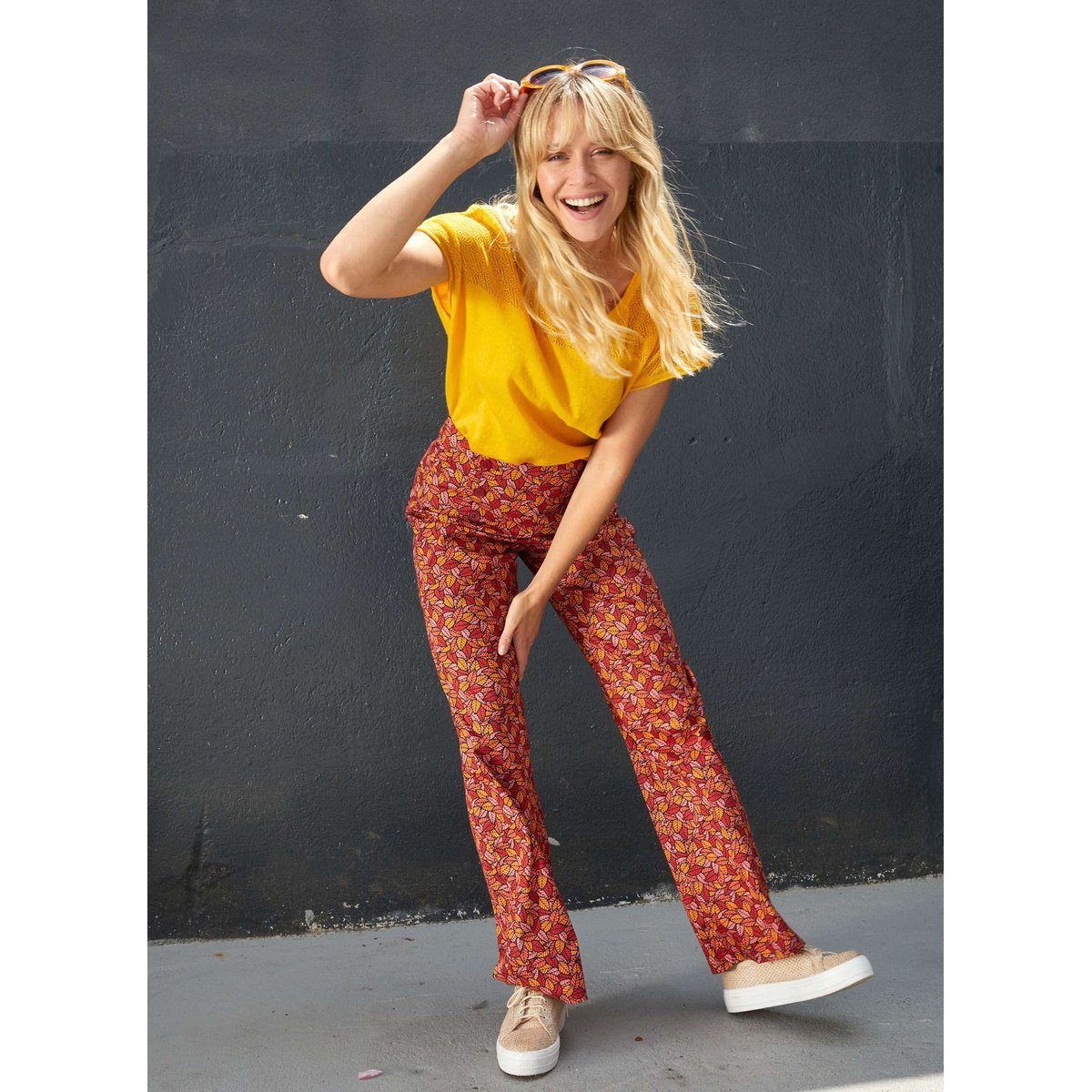 Pantalon ample coton ASLINE orange mandarine nipuni, LA FIANCÉE