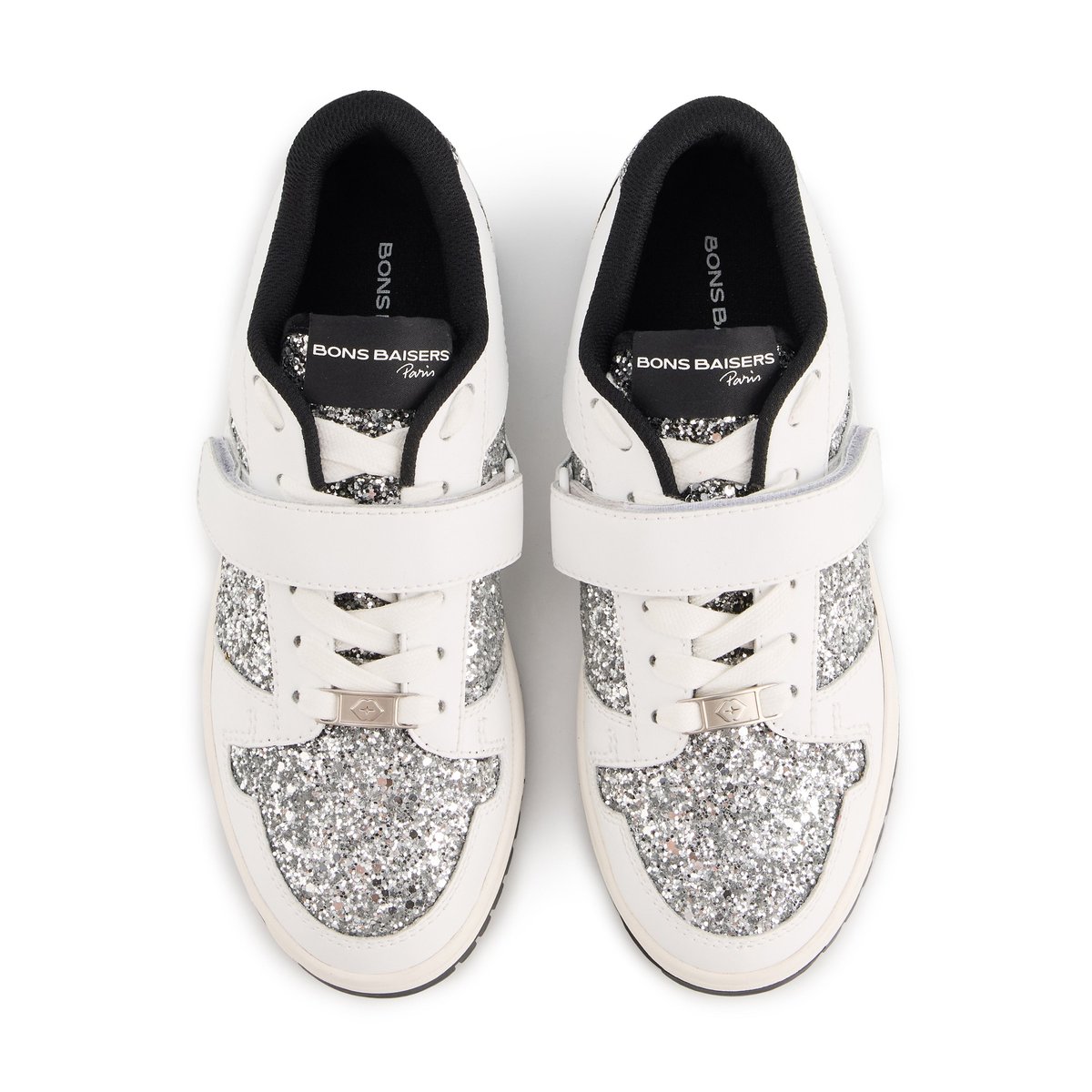 Baskets En Cuir Serena Strap silver, BONS BAISERS