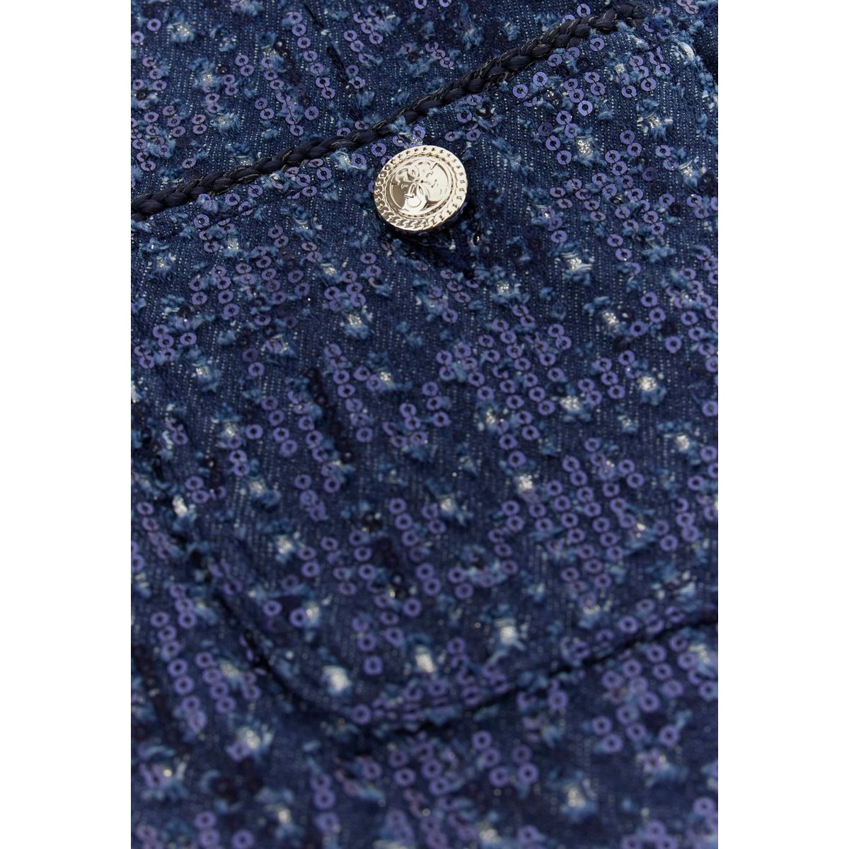 Mini Robe Denim Sequins bleu foncé, GUESS