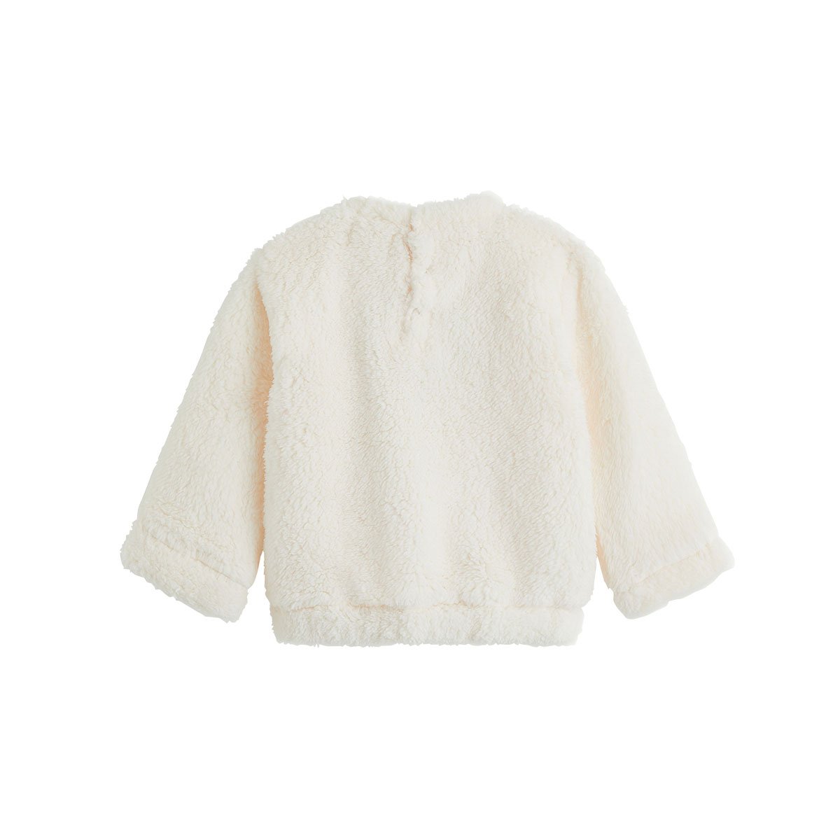 Sweat-shirt bébé en sherpa Oslo ecru, PETIT BEGUIN