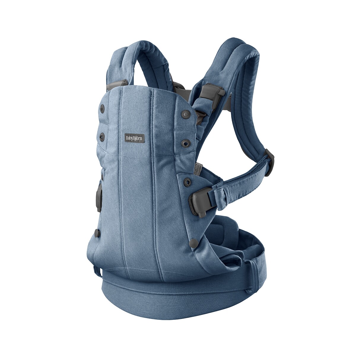Draagzak in geweven mix Harmony denim blauw, BABYBJORN