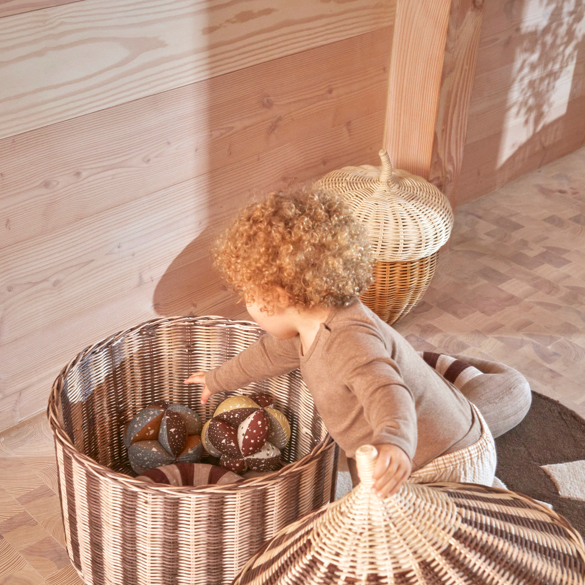 Panier de rangement en rotin Mini marron, OYOY LIVING DESIGN