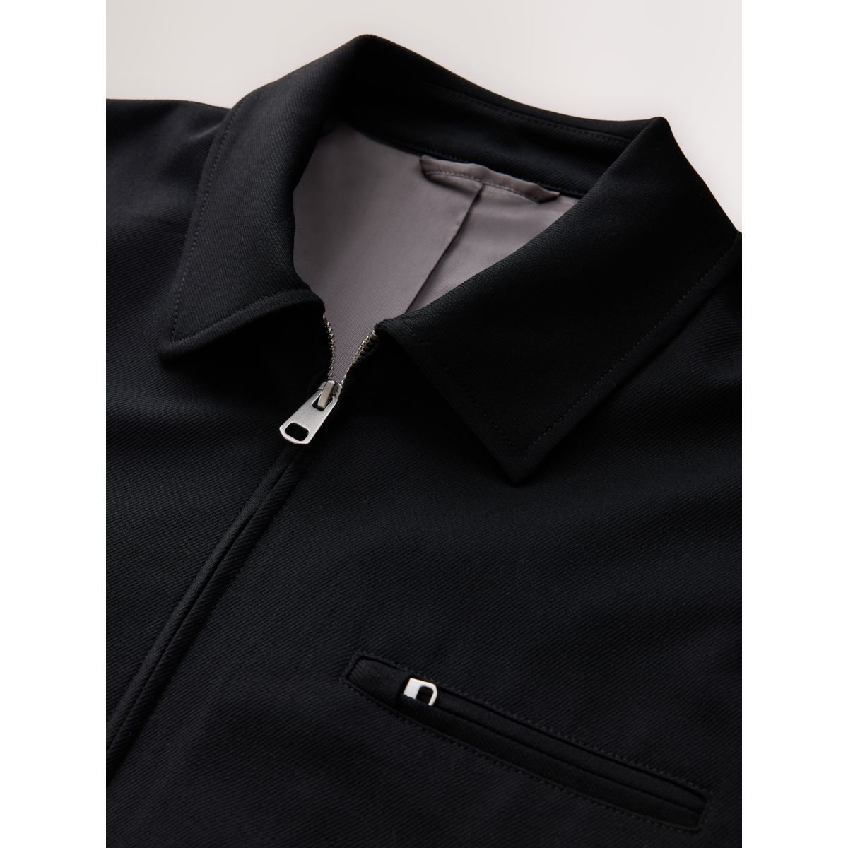 Veste-chemise zippée élégante en sergé noir, NEXT