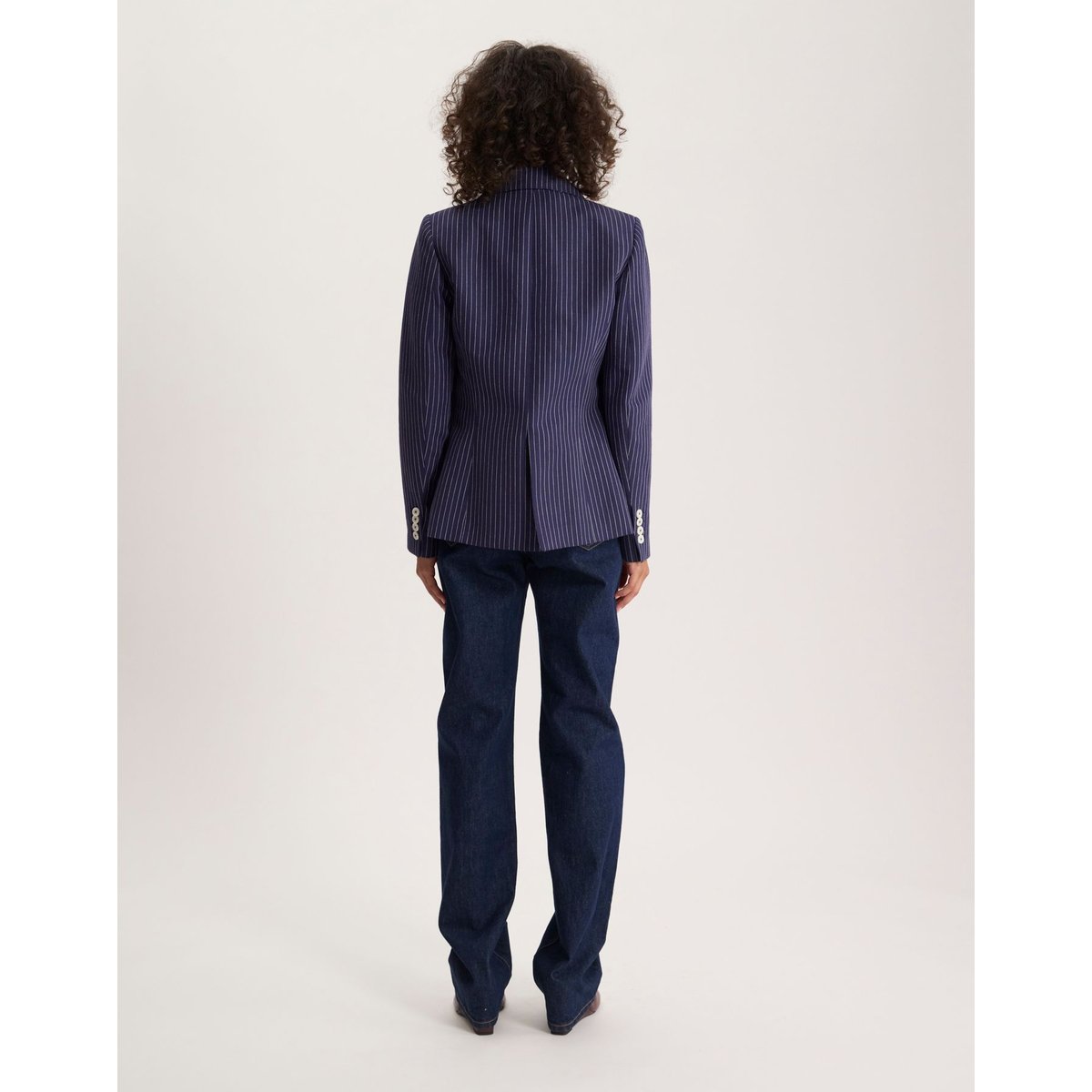 Veste Nicoletta en lin bleu marine, INES DE LA FRESSANGE PARIS
