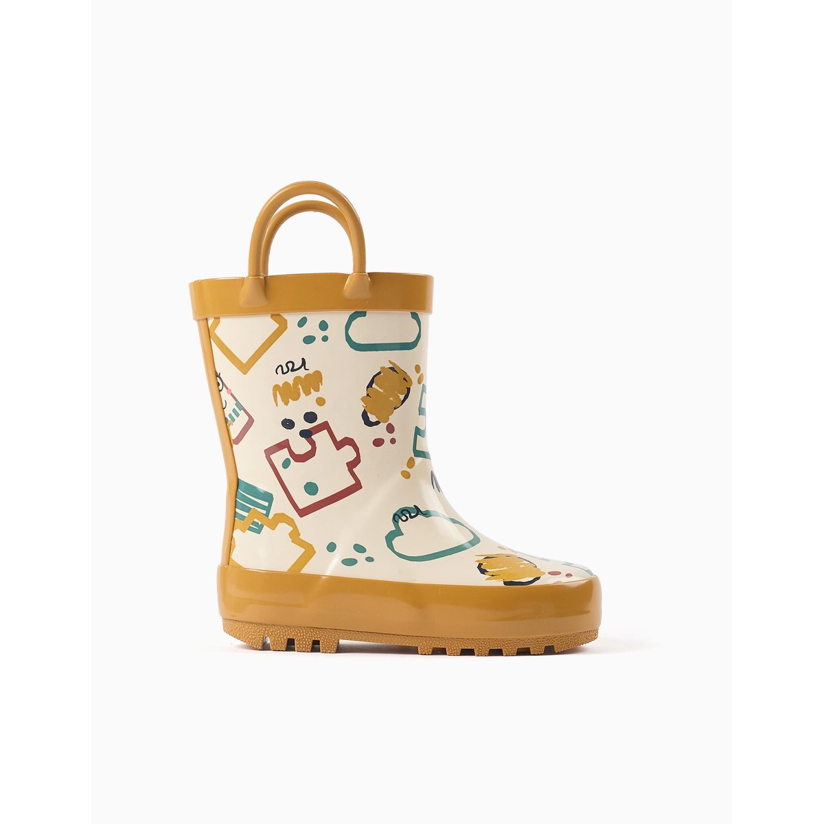 Bottes de pluie avec anses et imprimé jaune, ZIPPY