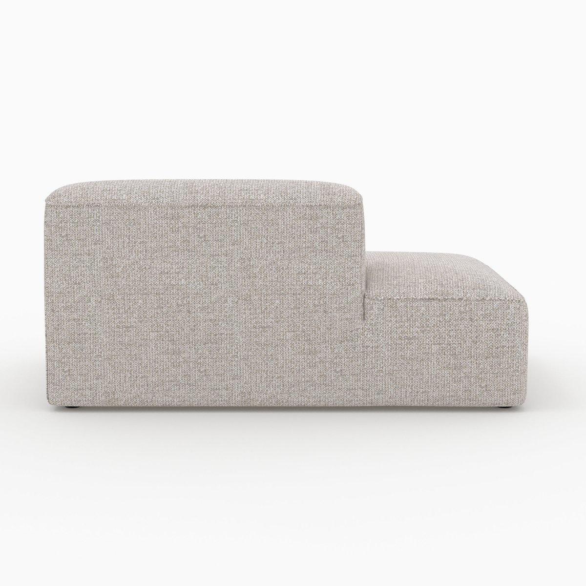 Méridienne dossier à droite pour canapé modulable en tissu - HESTIA beige, MAISON PAVANE