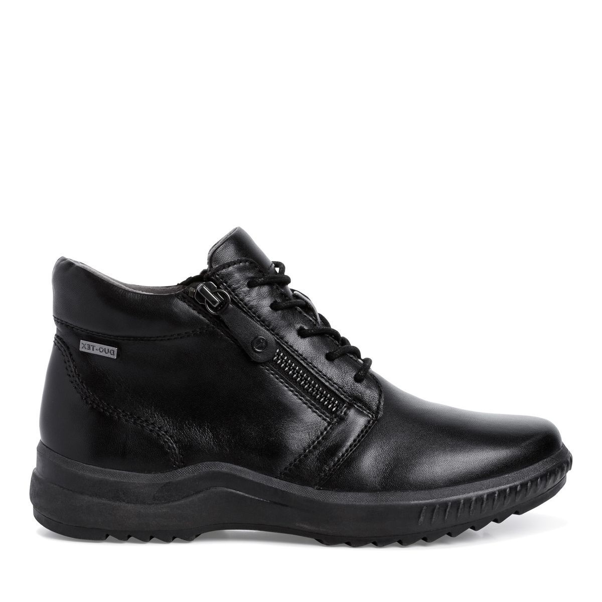 Bottine en cuir noir nappa, TAMARIS