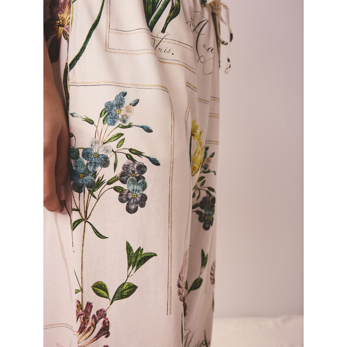 Débardeur côtelé pour la nuit bleu motif fleurs, NEXT