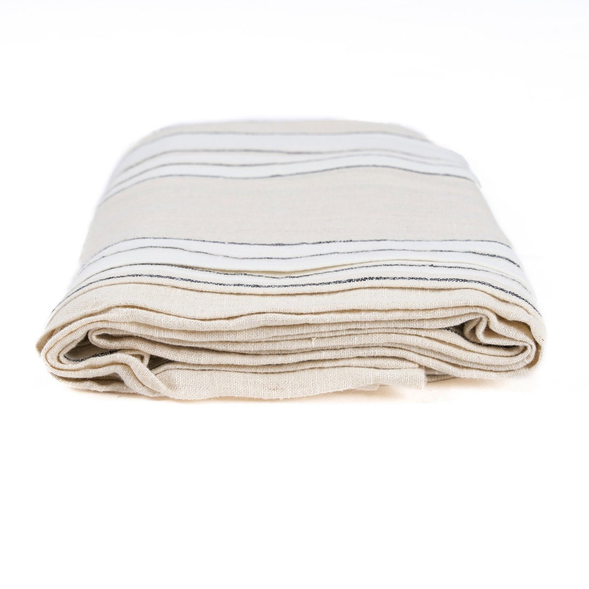 Nappe en lin PROVENCE beige noir et blanc, BAZAR BIZAR