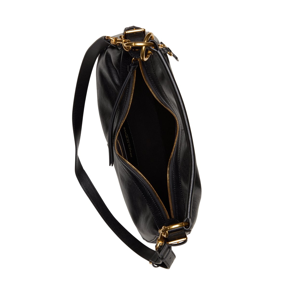 Sac à bandoulière modèle Philine moyen en cuir de vachette souple noir, MARC O'POLO