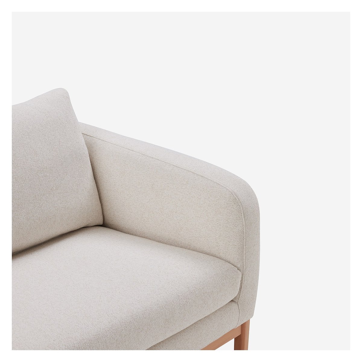 Canapé fixe polyester MURCIA beige, HABITAT
