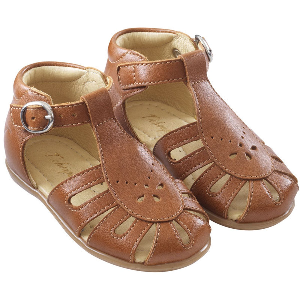 Sandales cuir enfant Suzie marron, TICHOUPS