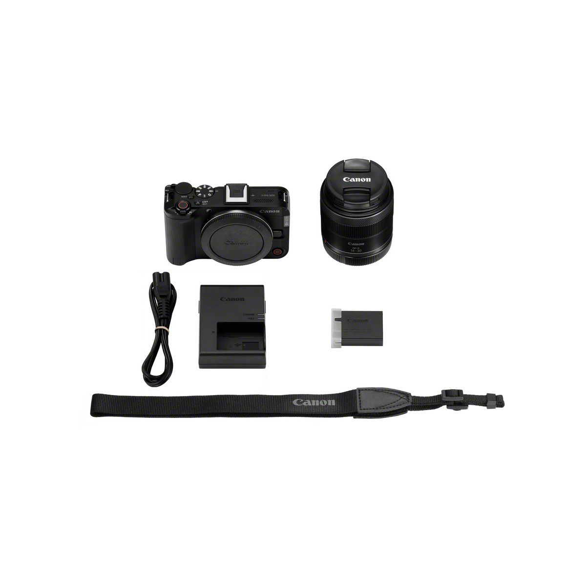 Appareil photo Hybride EOS R50 V Noir + RF-S 14-30mm F4-6.3 IS couleur unique, CANON