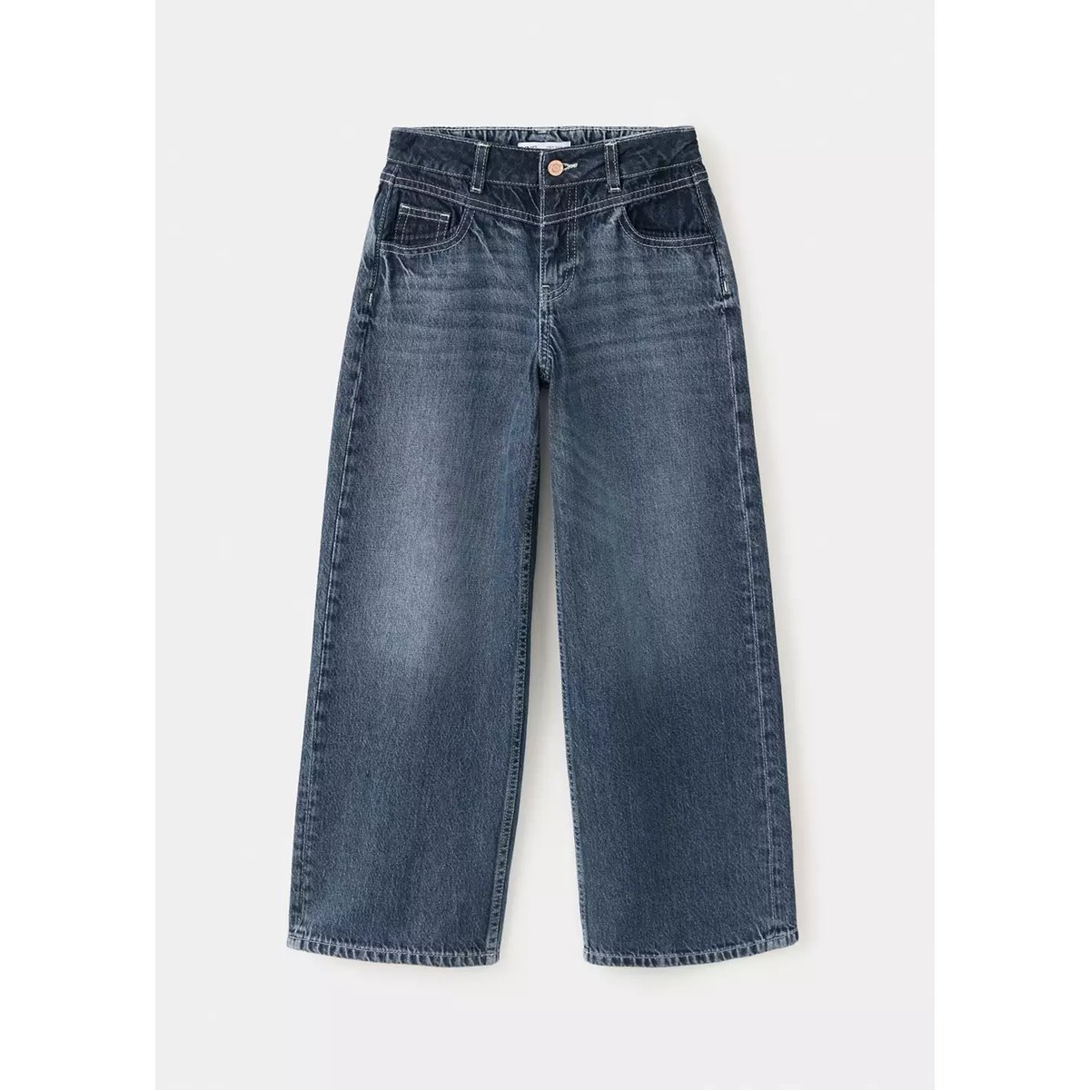 Jean baggy effet dégradé bleu foncé, MANGO KIDS