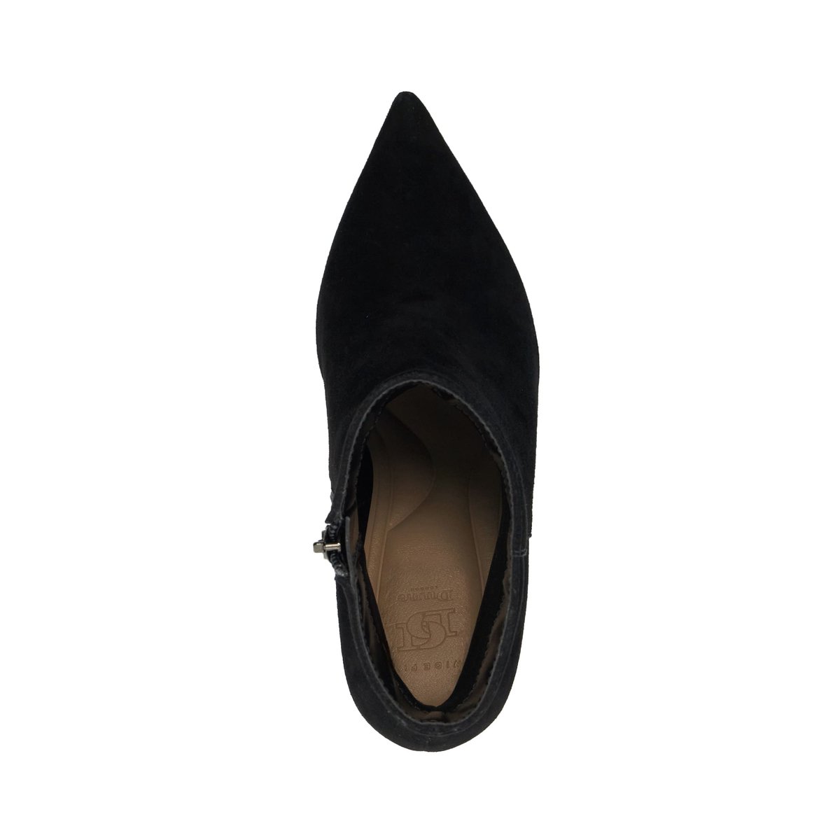Bottines à coupe large, talon haut et bout pointu - Wide Fit OBSESSIVELY black-suede, DUNE LONDON