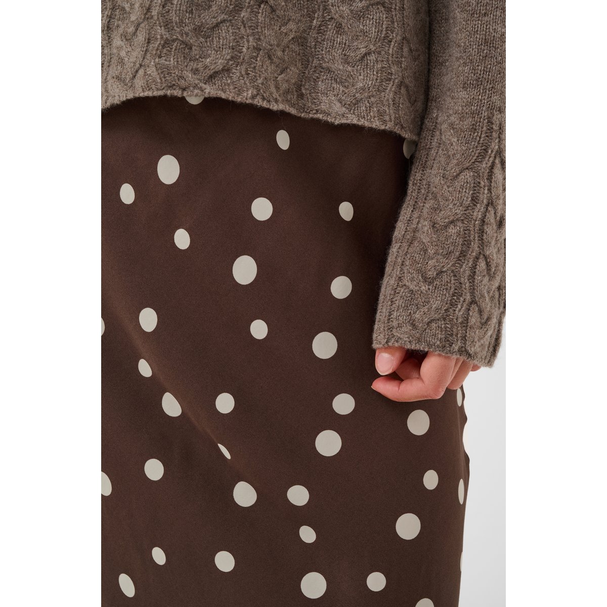 Jupe - tissage léger marron brown/whitecap dot, CULTURE