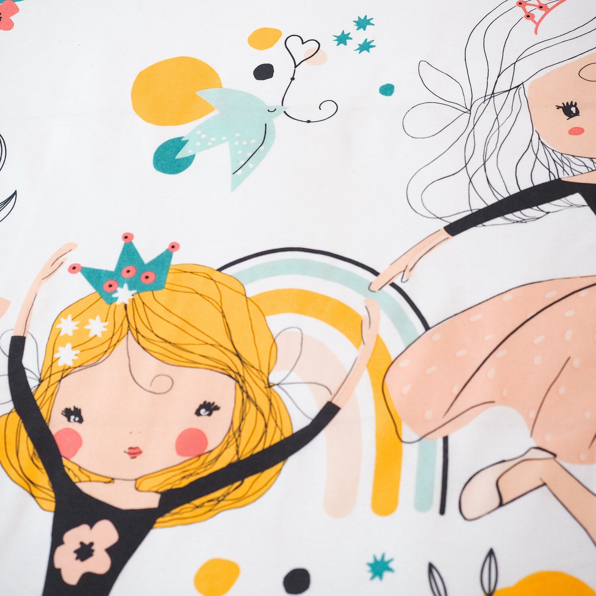 Parure de lit enfant licorne en polycoton, Lola blanc, C DESIGN HOME TEXTILE