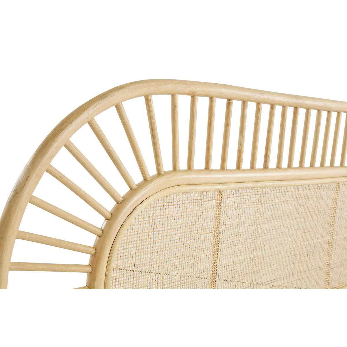 Tête de lit déco en rotin naturel et cannage L165 cm BOW marron clair, MILIBOO