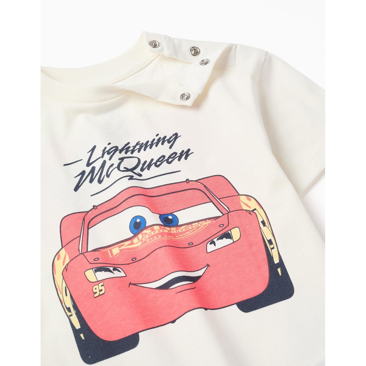 T-shirt en coton avec Flash McQueen blanc, ZIPPY