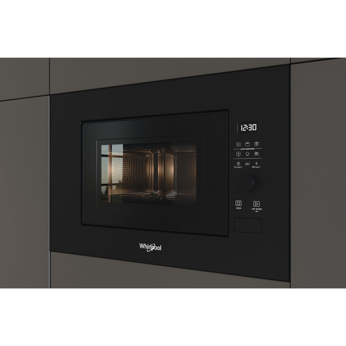 Micro ondes grill encastrable WMF200GNB noir, WHIRLPOOL