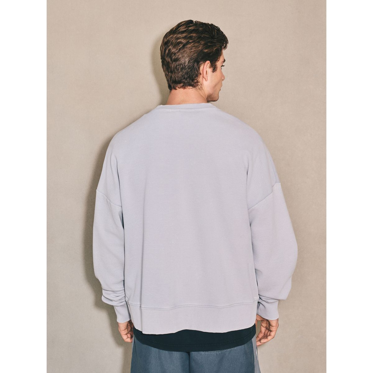 Sweat à capuche zippé en maille gaufrée edit gris glacé, NEXT