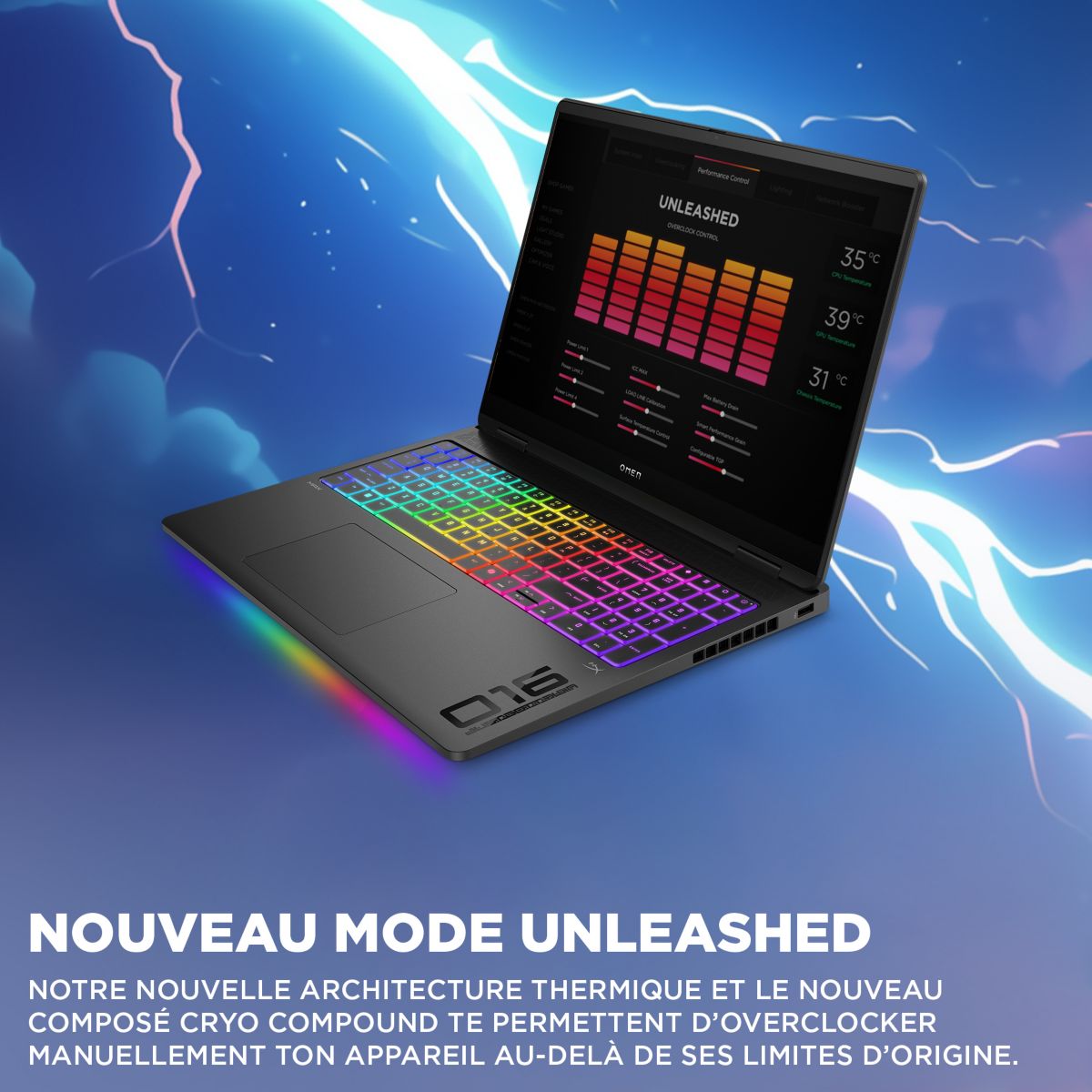 PC Gamer Omen 16" WQXGA 240Hz Intel Core Ultra 9 275HX Nvidia GeForce RTX 5070 32 Go RAM DDR5 SSD 1 To couleur unique, HP