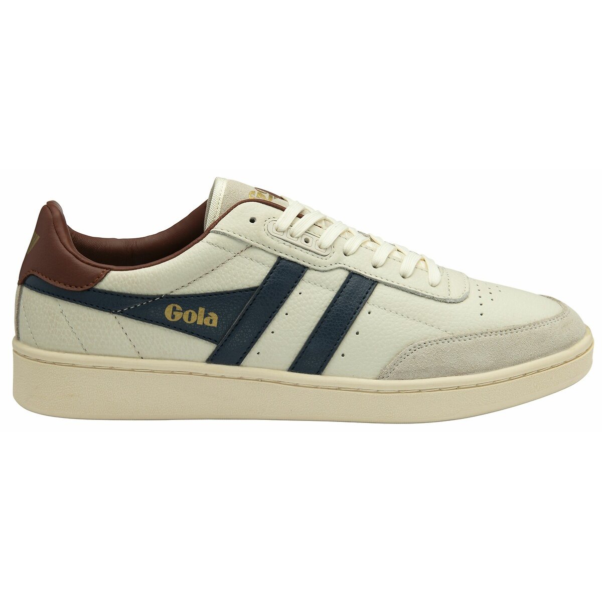 Baskets Contact Leather blanc/bleu marine, GOLA