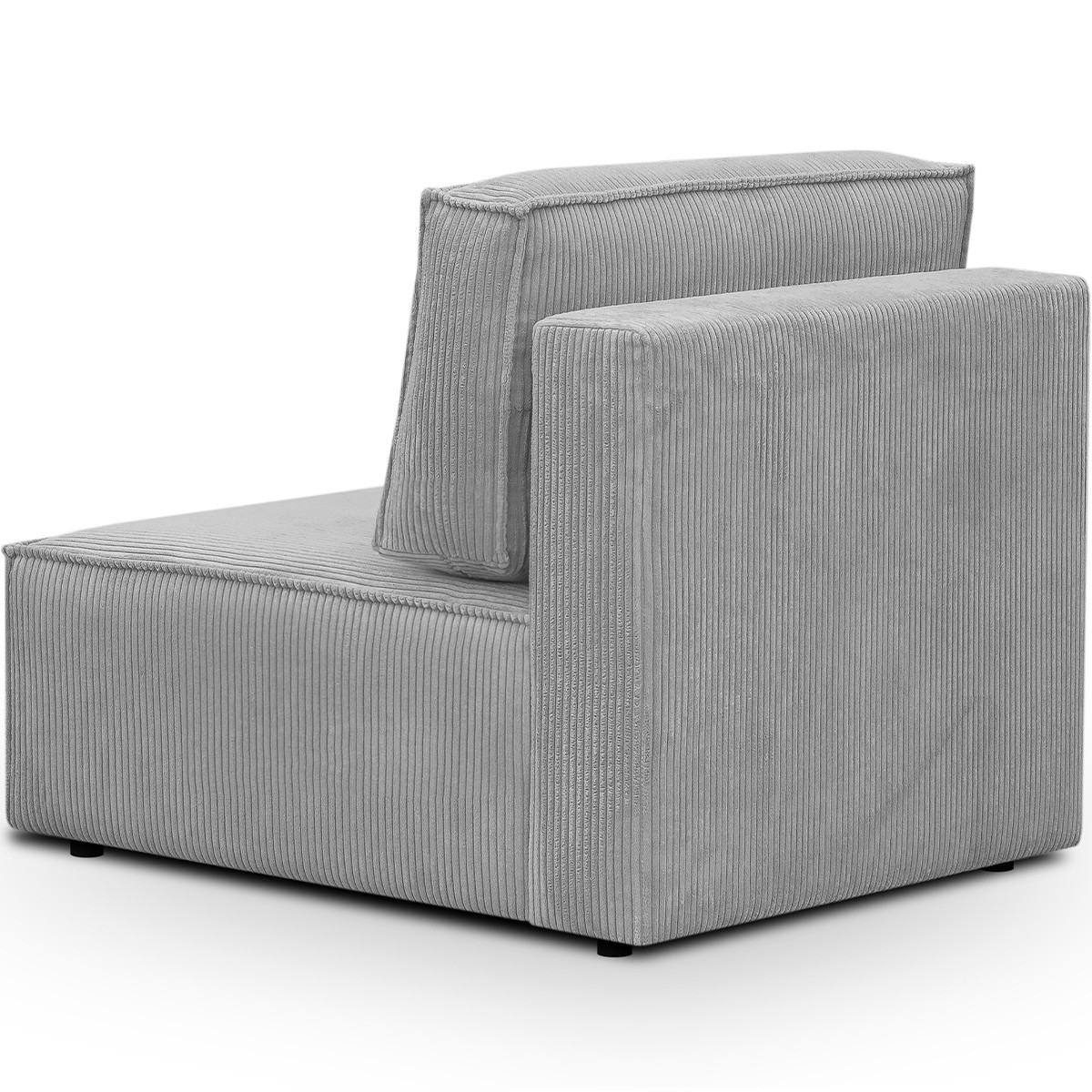Canapé modulable 3 places en velours côtelé - Harper Mod gris clair, HOMIFAB
