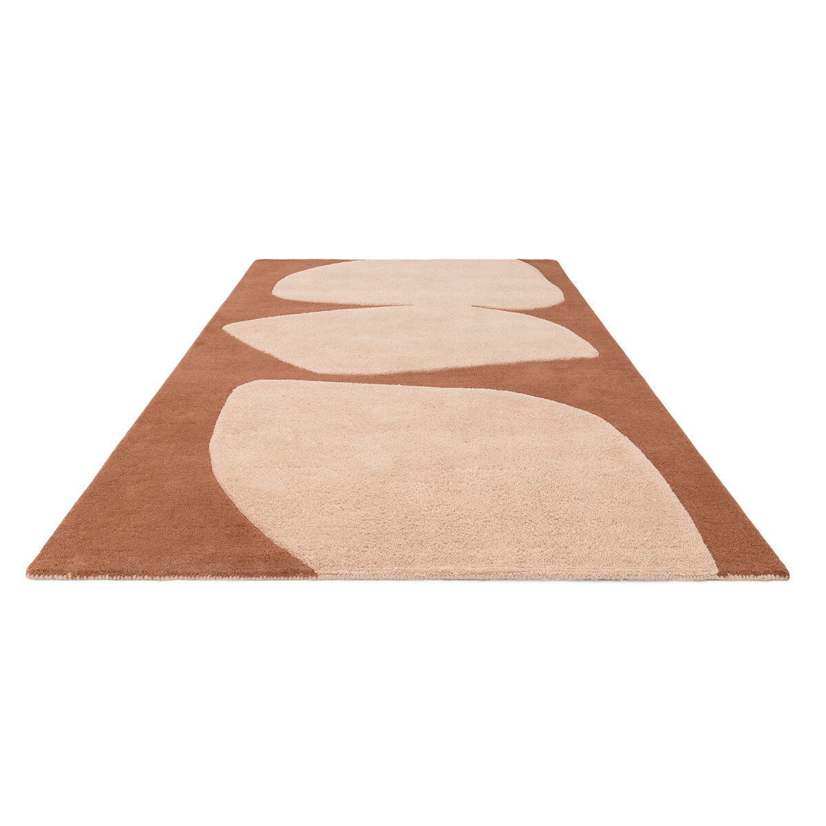 Abstract Collage Pattern Rug in 100% Wool terracotta, ÉDITÉ