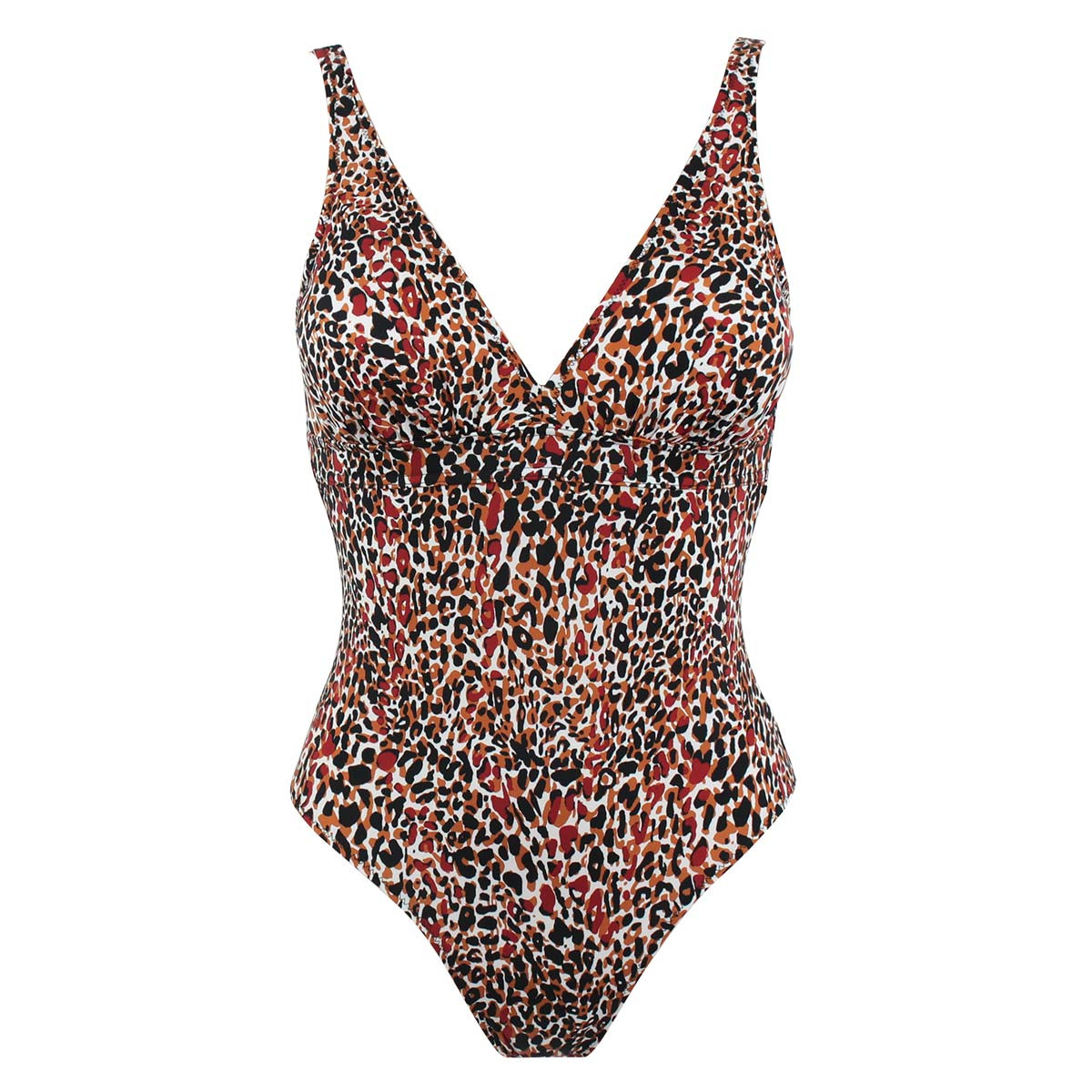 Maillot de bain 1 pièce coques amovibles avec armatures TANZA marron, LAURA BY JANINE ROBIN